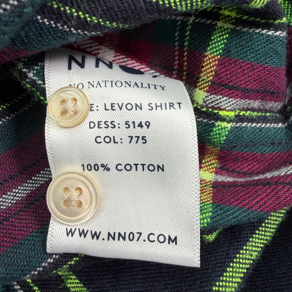 NN07‎ No Nationality Shirt Mens Large Plaid Levon Button Down Long Sleeve Pocket - Picture 5 of 12